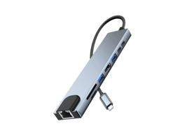 Hub Usb C Adaptador Hdmi Com Ethernet 8 In 1 Tipo C, 4k Hdmi, Usb 3.0 Data Transfer, Sd/tf Reader, Para Macbook Pro Etc Preto Bestvite