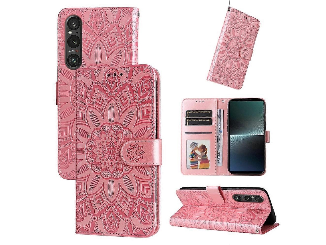 Capa De Celular De Couro Com Estampa De Girassol