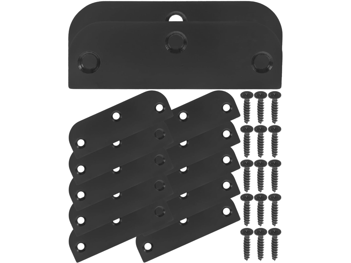 Placa De Reparo Dobradiça, Espaçadores De Dobradiça Com Parafusos, Aço Inoxidável Preto Para Portas De Armário