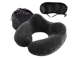 Kit De Viagem 3 Em 1 Travesseiro Inflável Para O Pescoço E Máscara Dormir Aquaforge