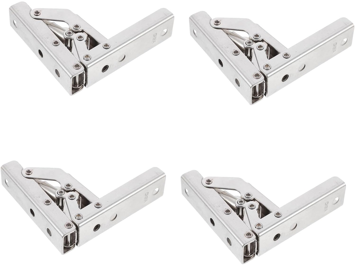 Conjunto De 4 Dobradiças Dobráveis Com Trava Para Portas Armários E