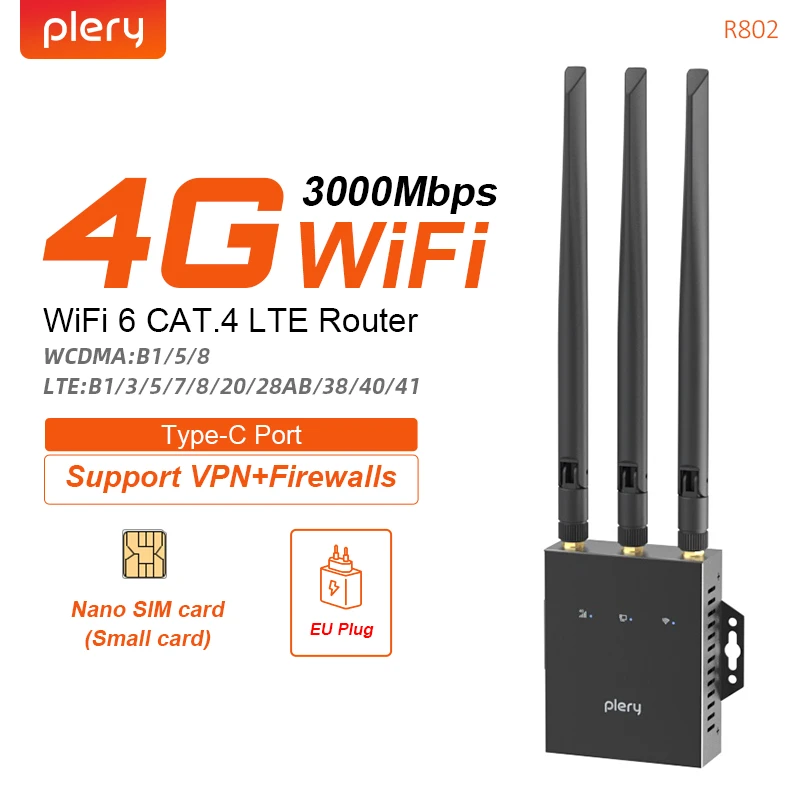 Roteador Wifi 6 De 300 Mbps Com Plugue Padrão Europeu 4g Lte De 1200 Mbps
