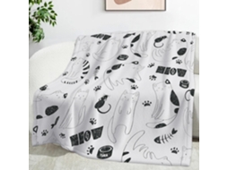 Manta de Gato com Desenho Animado 130x150 Cm Multifuncional Macia e Aconchegante Flanela para Cama Cobertor Co