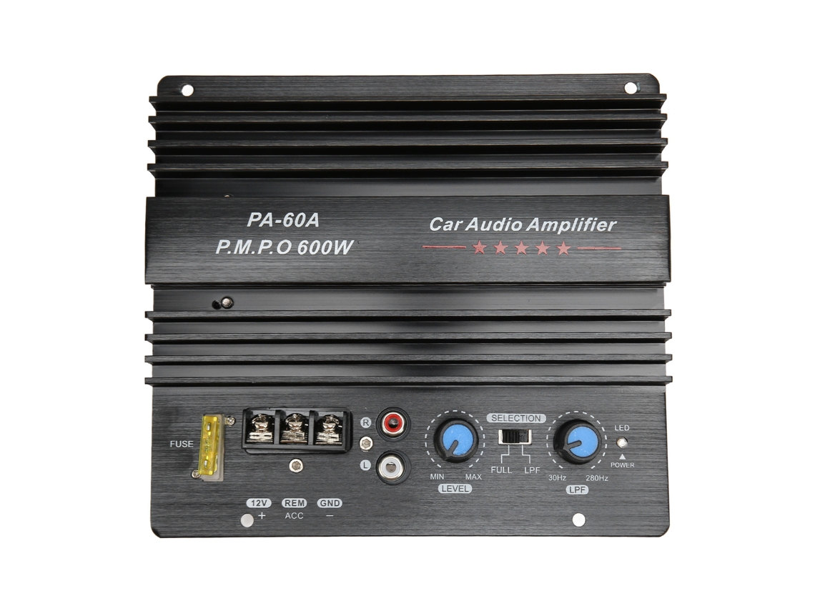 Placa Amplificadora de Áudio para Carro, 12V, 600W, para Subwoofer e Baixos con S/MARCA