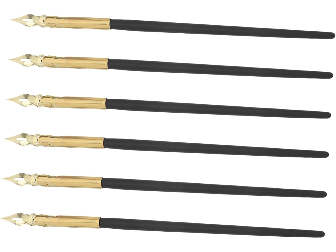 Conjunto de 6 Canetas Metal Alipis para Caligrafia, Desenho e Escrita, Kit Iniciantes Profissionais com Ponta