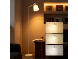 Luminária De Chão Led Dimerizável 3000k 6500k Cúpula Giratória E27 Branca