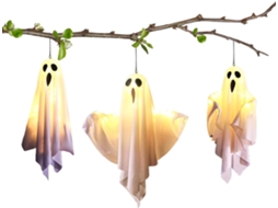 Luzes De Halloween Para Decoração Externa: Luzes De Fantasmas Em Formato De Cordão |