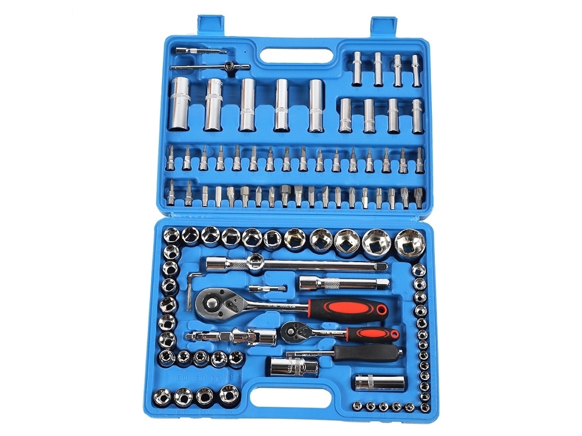 Kit De Chaves De Boca Com Catraca E Buchas De Aço Com 108 Peças E Caixa De Ferramentas Kits De Ferramentas Manuais Sygo