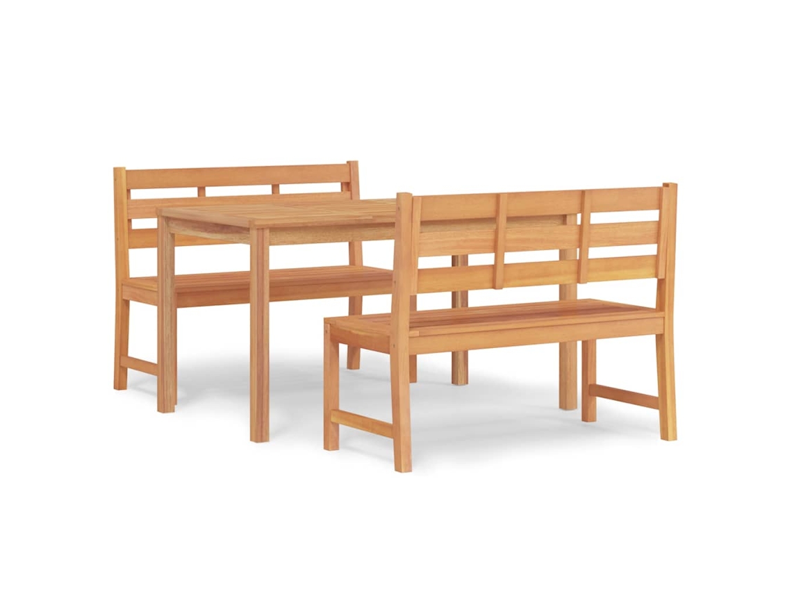 Maison Exclusive - 3 Pcs Conjunto De Jantar Para Jardim Madeira De Teca Maciça