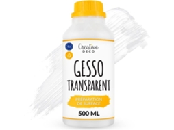 Camada De Base Acrílica - Creative Deco - Gesso Transparente - 500 Ml - Não Tóxico - Secagem Rápida