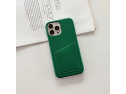 Capa Carteira De Couro Verde Para Iphone 17 Pro, Com Compartimento Para Cartão, Proteção Parcial Simples.