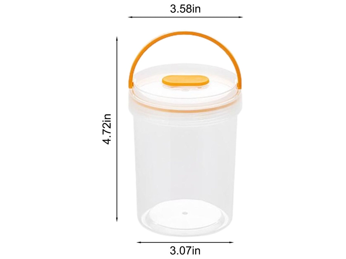 Marmita Redonda Portátil Para Fruta E Snacks - Caixa De Plástico Selada Para Frigorífico E Picnic Exterior