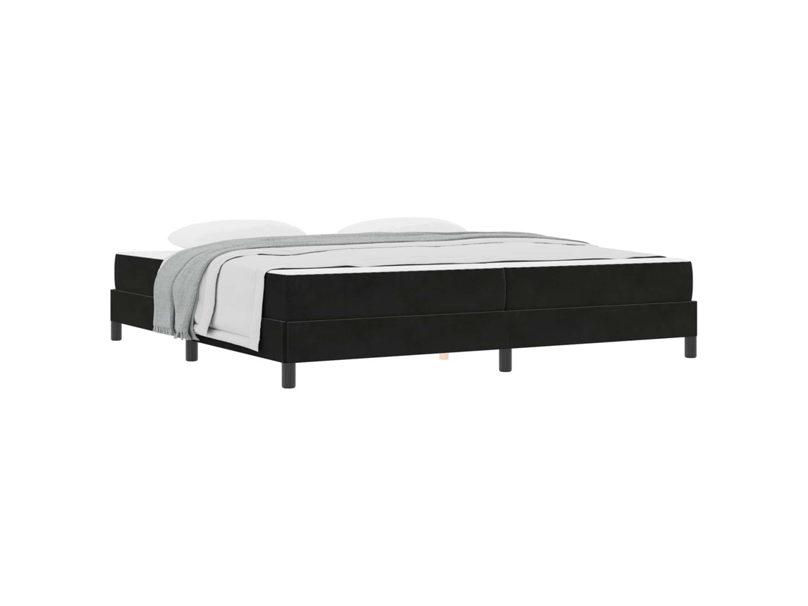 Cama Box com Colchão Preto 200 X 200 Cm Tecido MAISON EXCLUSIVE