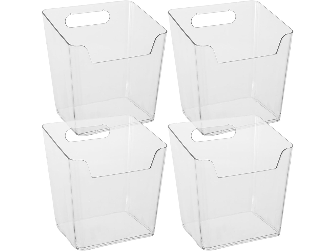 Conjunto de 4 Caixas Organizadoras Transparentes para Pendurar, Feitas Plástico com Suporte CHABERLU