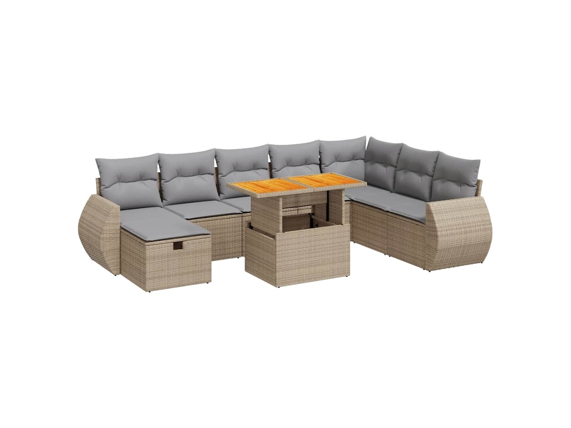 Garden Sofa Set, Garden Sofa Sets Vidaxl Bege Rattan / Vime (n/a)