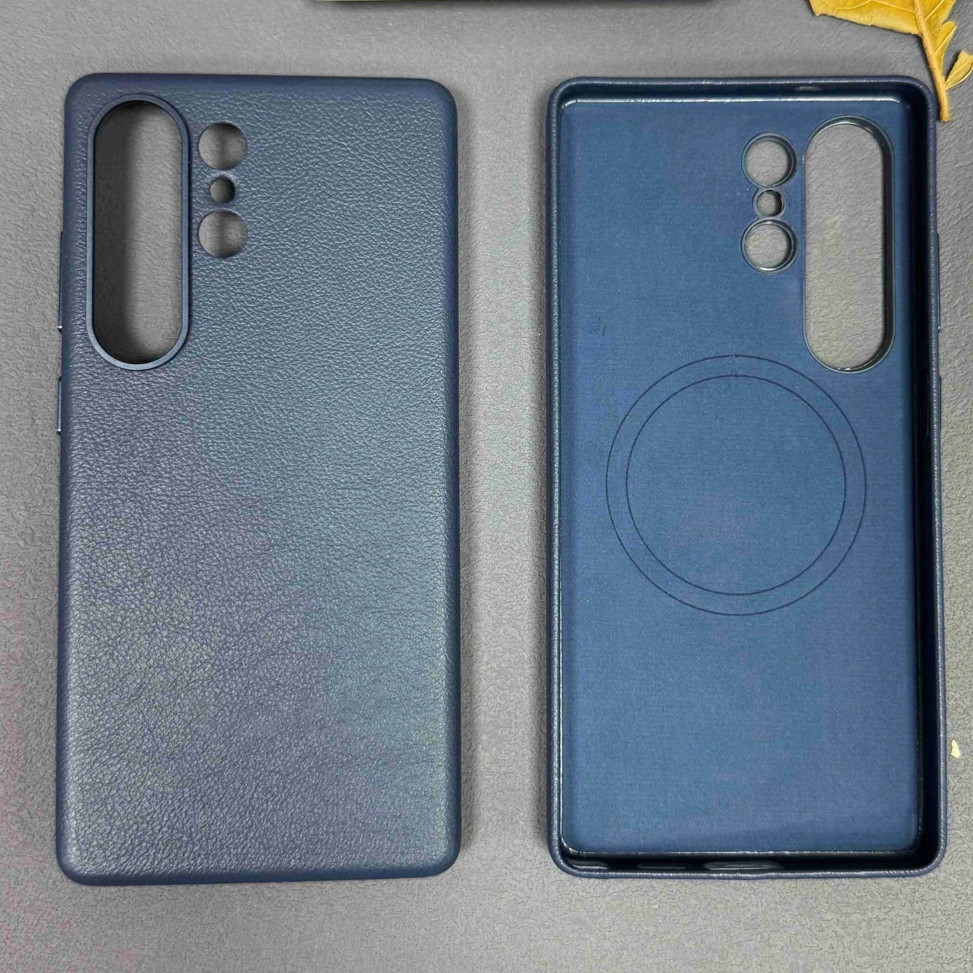 Capa De Couro Resistente A Impactos (azul Escuro, Galaxy S25) Para Celular Samsung, Com Carregamento Magnético Forte E Invisível.