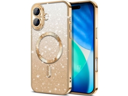 Capa Protetora - Booling - Para Iphone 17 - Silicone Brilhante Com Círculo Magnético - Dourada