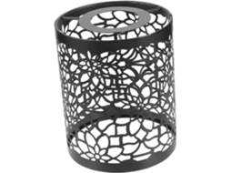 Abajur Pendente Vazado Em Metal Com Padrão Gravado, 100x120mm, Preto Fosco, Para Decoração De Bares Gokoco