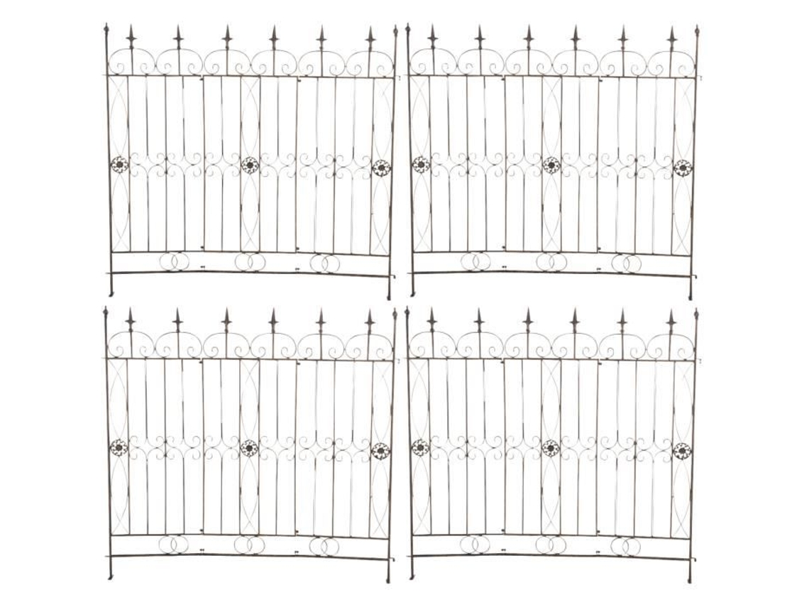 Treliça De Jardim Em Ferro Mangold 125 X 115 Cm Elegante Borda Externa Clp Conjunto De 4 Bronze