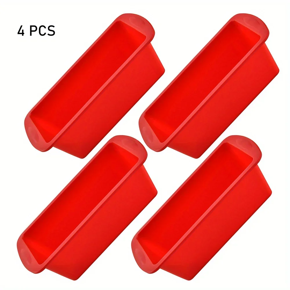 Formas de Silicone para Bolos, Adequadas para Assar Pão e Torradas, Utensílios de Cozinha. MDUG (conjunto Vermelho de 4 Peças)