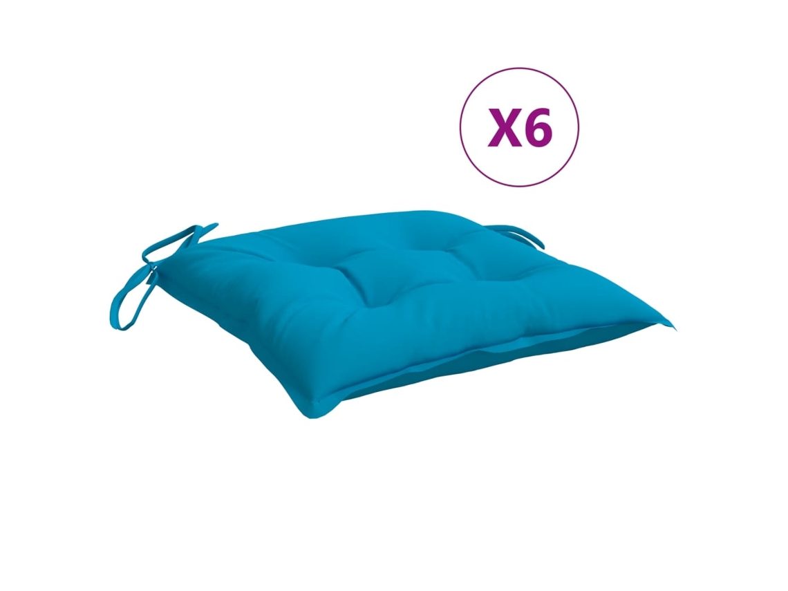 Chair Cushion, Chair Cushions Vidaxl Azul Poliéster (40 X 40 X 7 Cm)