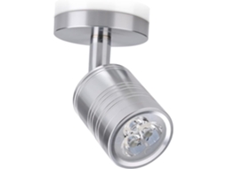 Luminária De Trilho Led De 3w, Branco Quente 3000k, Acabamento Em Alumínio Natural.