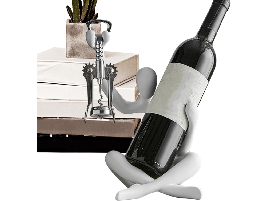 Suporte Para Garrafa De Vinho Em Resina - Adega De Chão Com Estátua Oca E