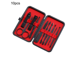 Conjunto De Cortaunhas 10 Em 1 De Aço Inoxidável Portátil Com Estojo Para Manicure Em Casa, Viagens E Salões