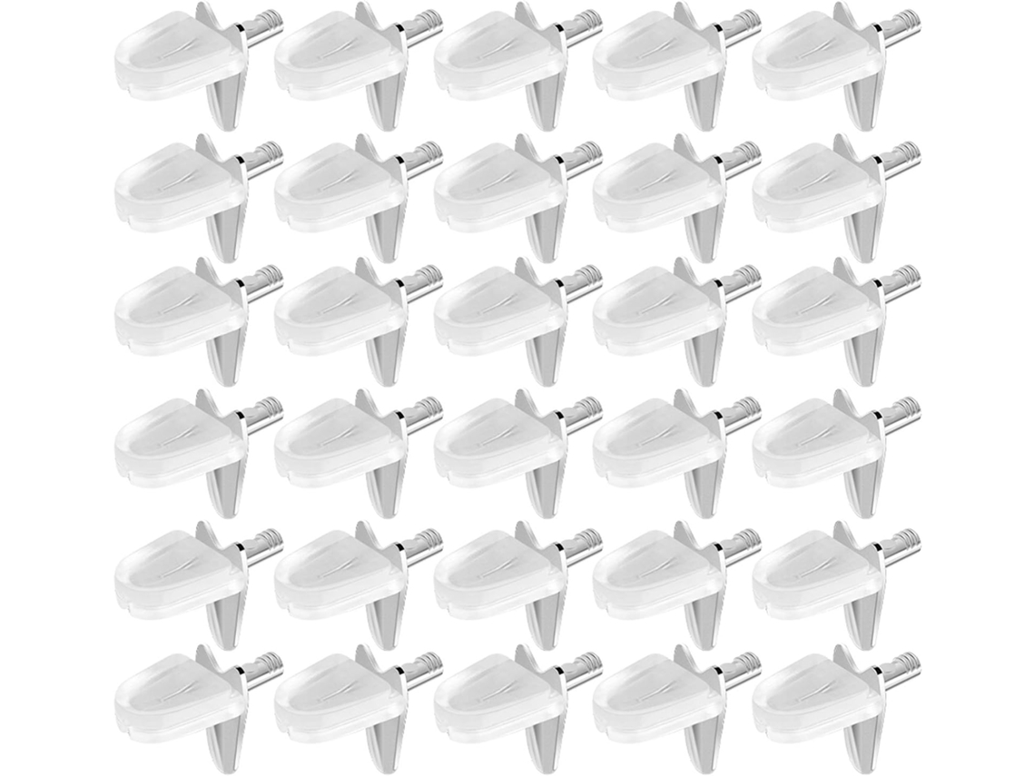 Pino De Suporte Para Prateleira, 30 Peças, Plástico, 3 Mm, Transparente