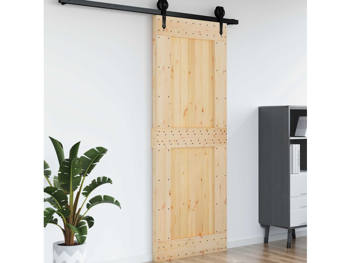 Vidaxl Porta Narvik 85 X 210 Cm Madeira De Pinus Sólida (não Tratada)