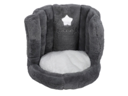 Coxim de Chão com Apoio Lombar Antiderrapante Soft Veludo para Escritório Kids Cinza