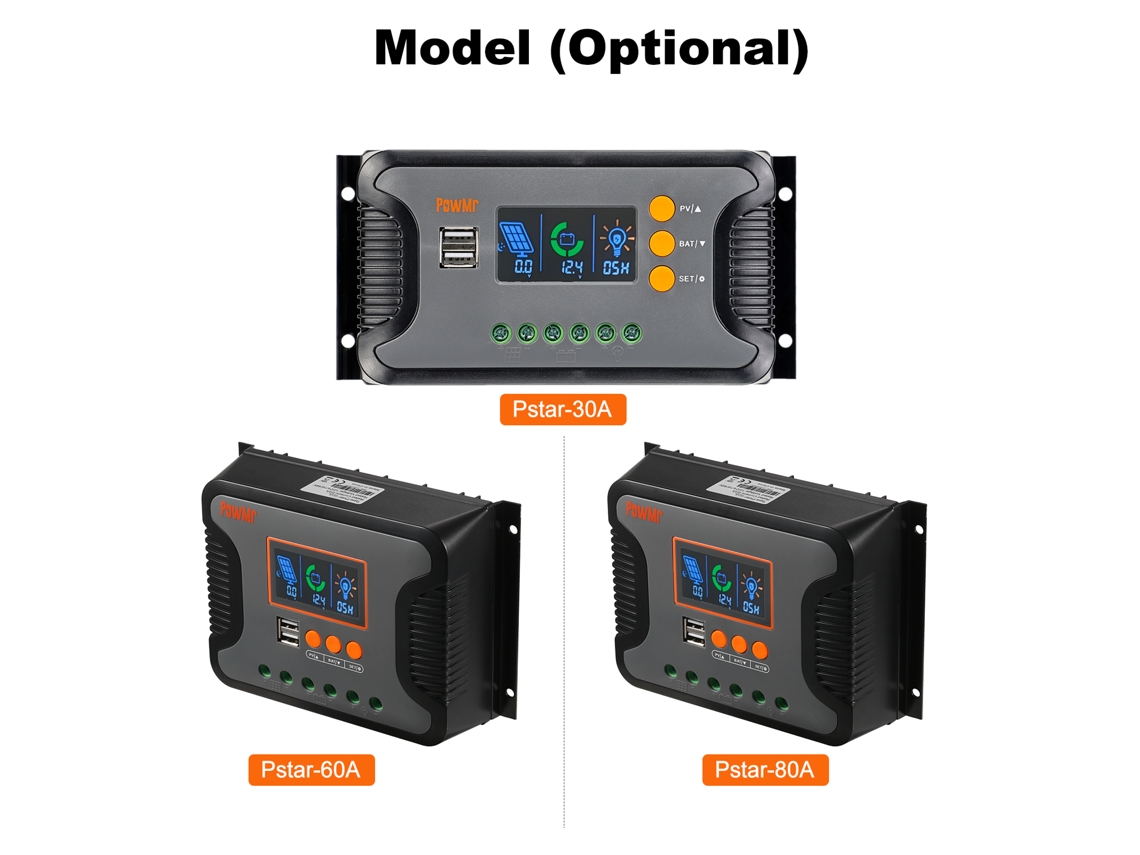 Controlador De Carga Solar Pwm 30a 12v-48v Com Usb Para Baterias De Lítio
