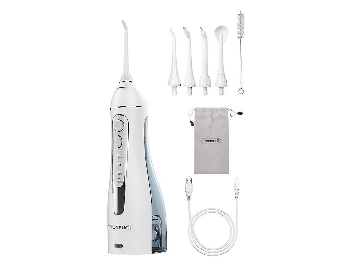 Mornwell Irrigador Oral Portátil com Saco de Viagem Usb Recarregável 5 Bicos Jato de Água 200ml Água T TAISHENGDA