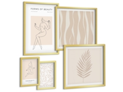 Conjunto De Pinturas Gráficos Estilosos De Mulheres E Plantas Espelharte (5 Peças)