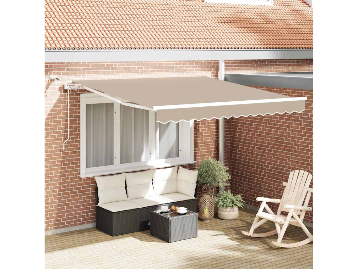 Vidaxl Toldo Retrátil Bege 300 X 250 Cm Poliéster