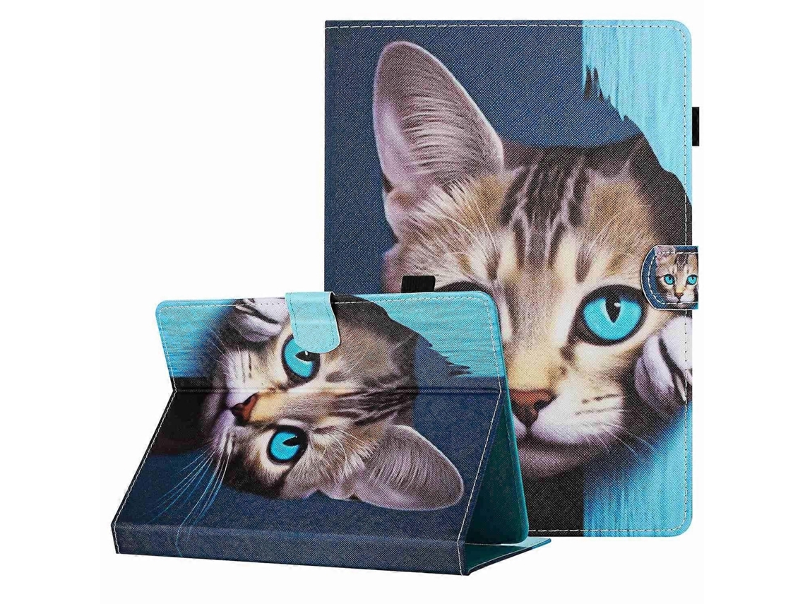 Capa de couro para tablet Webake com padrão pintado e costura