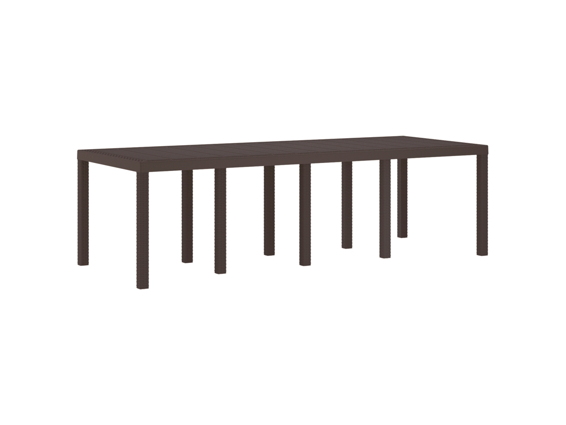 Conjunto 1 Mesa De Jardim Vidaxl Castanho Vime Pe (250 X 100 X 73 Cm)