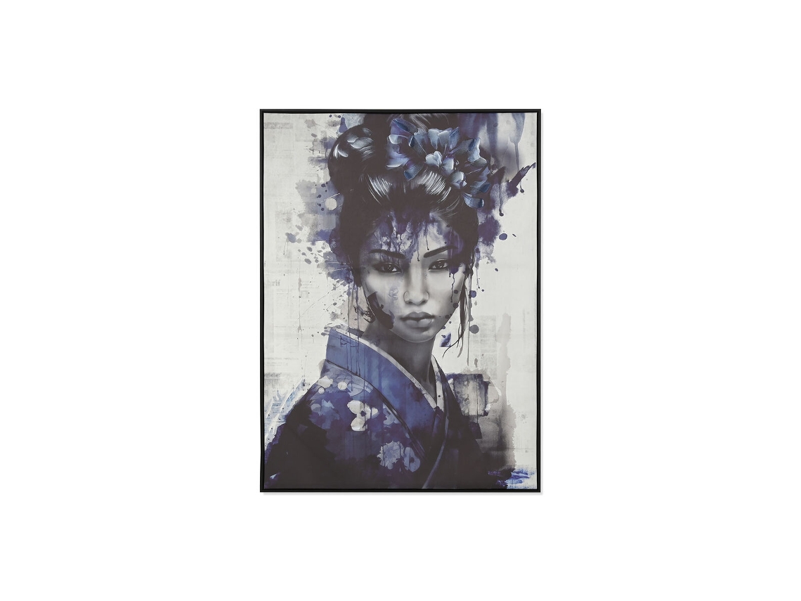 Pintura HOME ESPRIT Azul Preto Oriental 103 x 4 x 143 cm