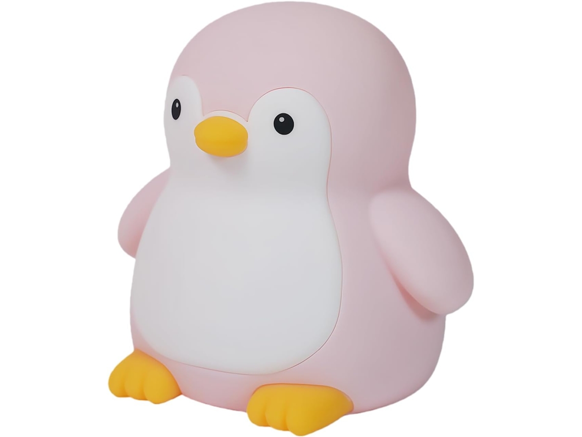 Luminária Noturna Colorida Em Formato De Pinguim, Fofa, 12 X 10 Cm,