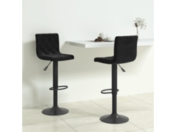 Vidaxl Bancos De Bar 2 Pcs Veludo Preto
