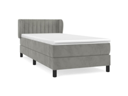 Conjunto 1 Cama Box Spring Vidaxl Cinzeto Veludo (203 X 93 X 88 Cm)