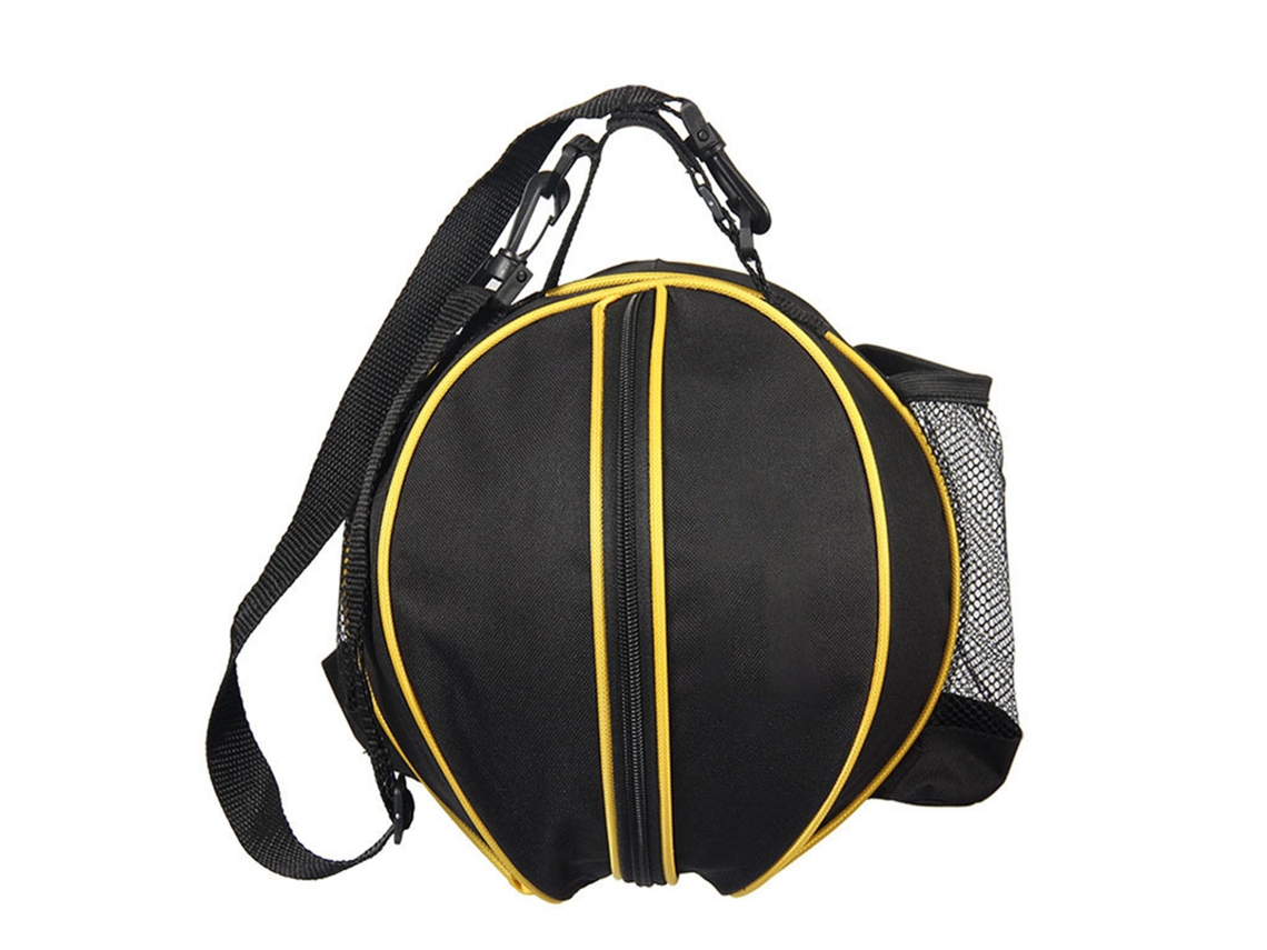 bolsa esportiva de Oxford resistente ao desgaste com bolso de malha para basquete futebol vôlei esportes ao ar livre preto | S/MARCA