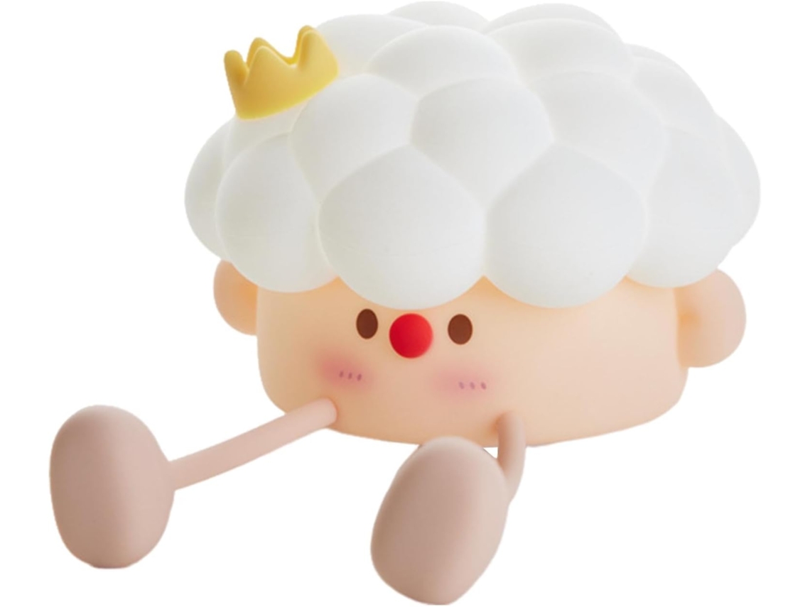 Luminária De Silicone Rosa E Branca Luz Noturna Divertida