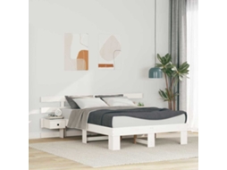 Vidaxl Estrutura da Cama com Cabeceira Branco 135 X 190 Cm