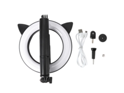 Palo Selfie Con Luz Led Orejas De Gato Bluetooth Inalámbrico Tripode Plegable Para Clases En Línea