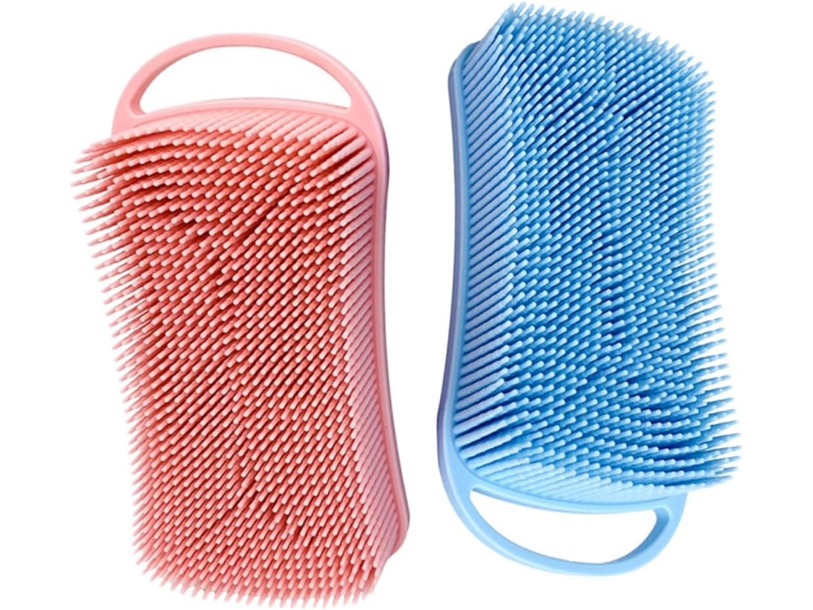 Escova De Banho Silicone Macio Valiclud 2 Peças, Escova De Lavagem Prática Para Meninos E Meninas, Massagem E Limpeza