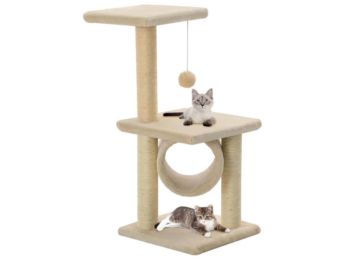 Vidaxl Árvore C/ Postes Arranhadores Sisal 65 Cm Bege