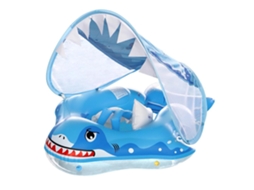 Flutuador Infantil Tubarão com Toldo Protetor Uv para Natação