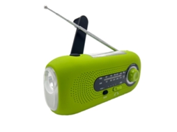 RÁDIO DE EMERGÊNCIA AQUAFORGE com células solares e manivela, 2000mah, portátil, am/fm, verde