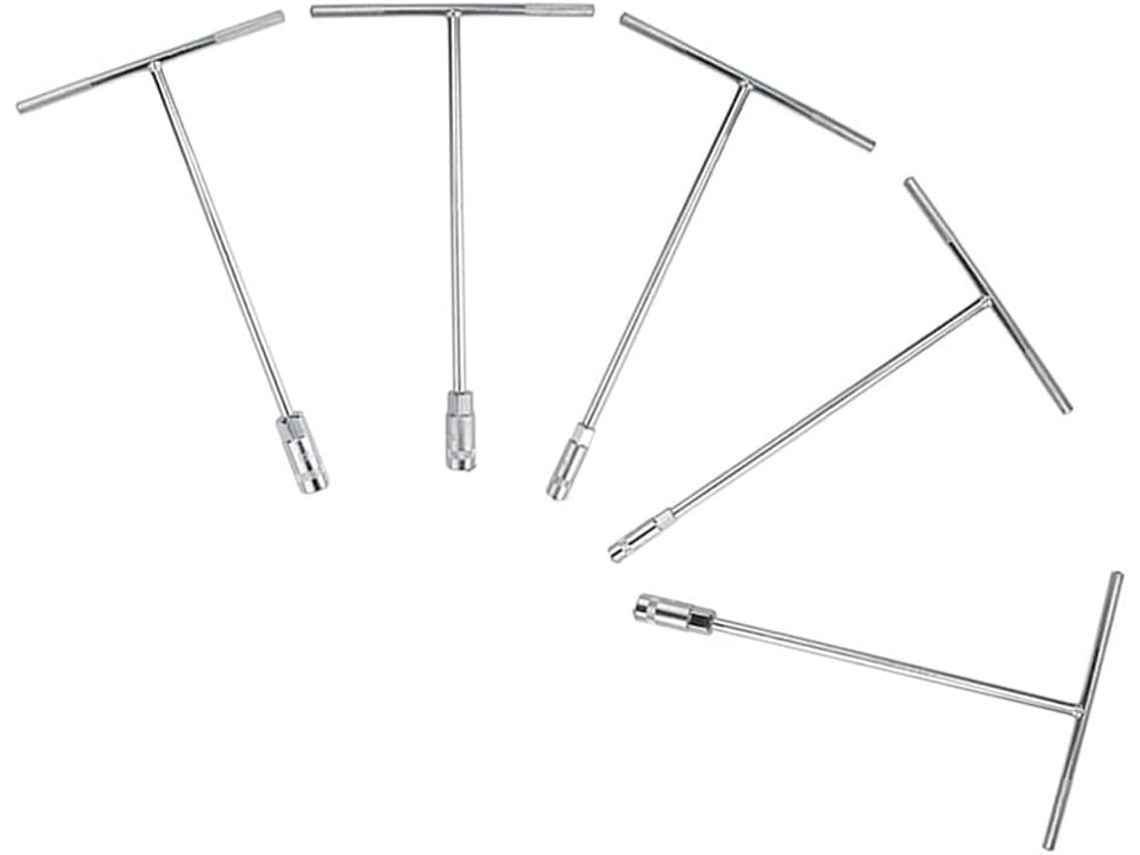 Jogo De Chaves De Soquete Com Cabo Em T, Chave Hexagonal De 8 A 14 Mm Com 5 Tamanhos (8/10/12/13/14 Mm) Para
